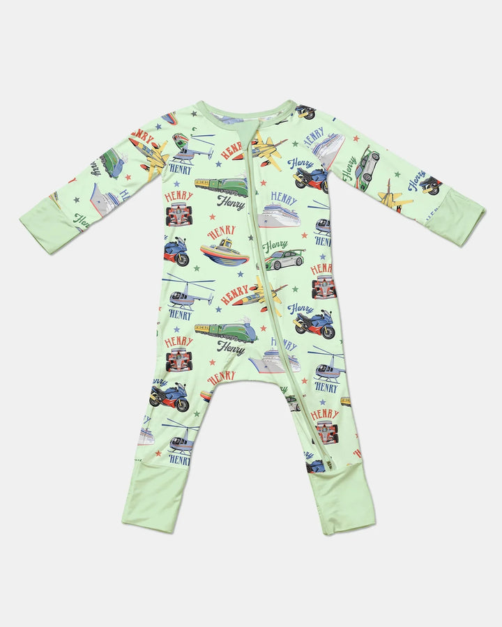 Fast Lane Custom Name Daddy & Me Matching Bamboo Convertible Zippy