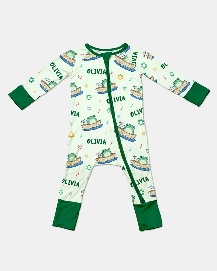 Frogs Here, Frogs There Passover Custom Name Bamboo Convertible Zippy