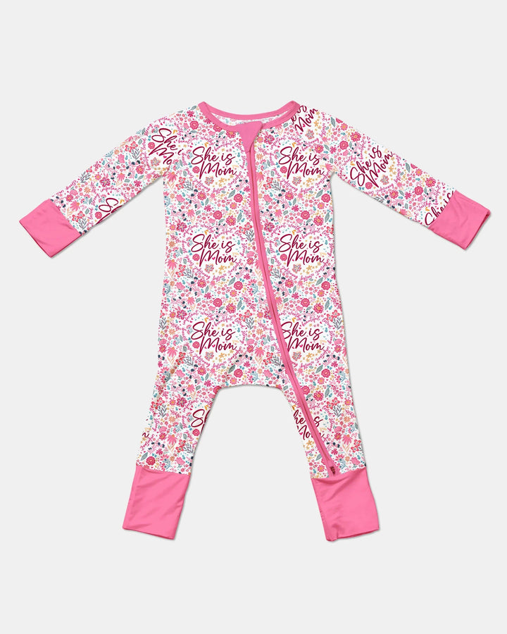 She Is Mom Floral Bamboo Convertible Zippy