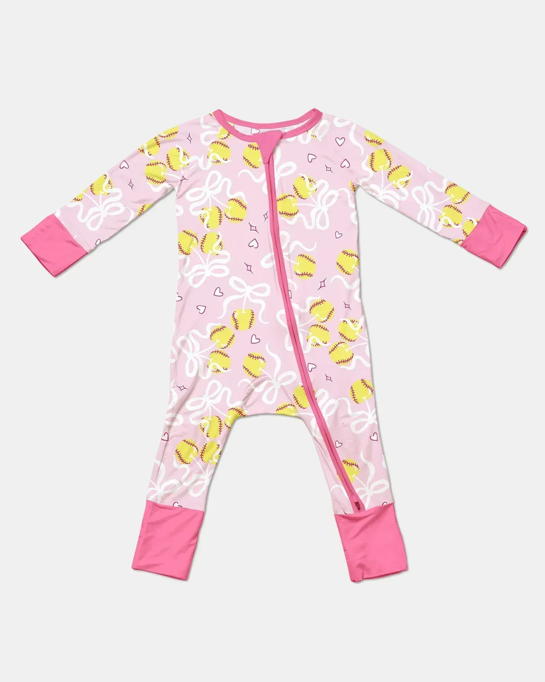 Softball Cherry Mom And Girl Matching Bamboo Convertible Zippy