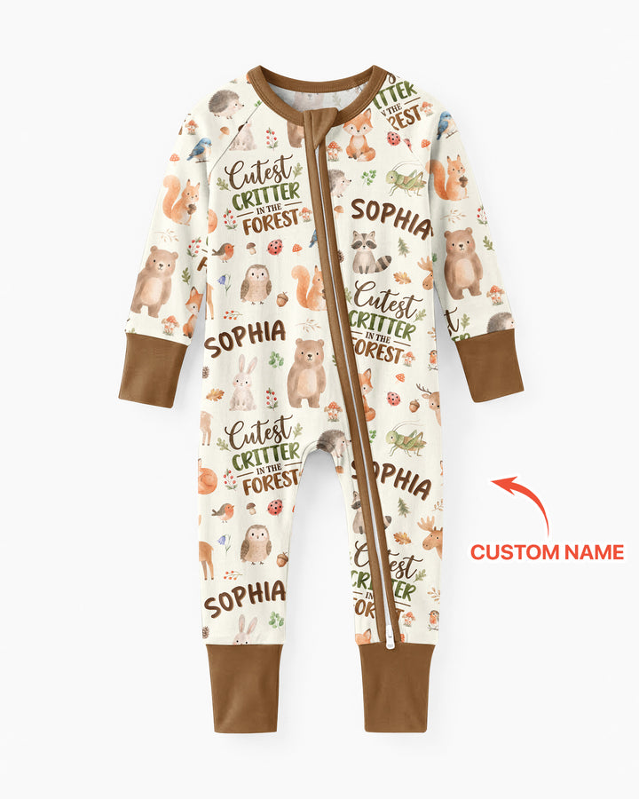 Custom Name Cutest Critter In The Forest Bamboo Convertible Zippy