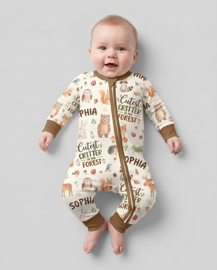 Custom Name Cutest Critter In The Forest Bamboo Convertible Zippy