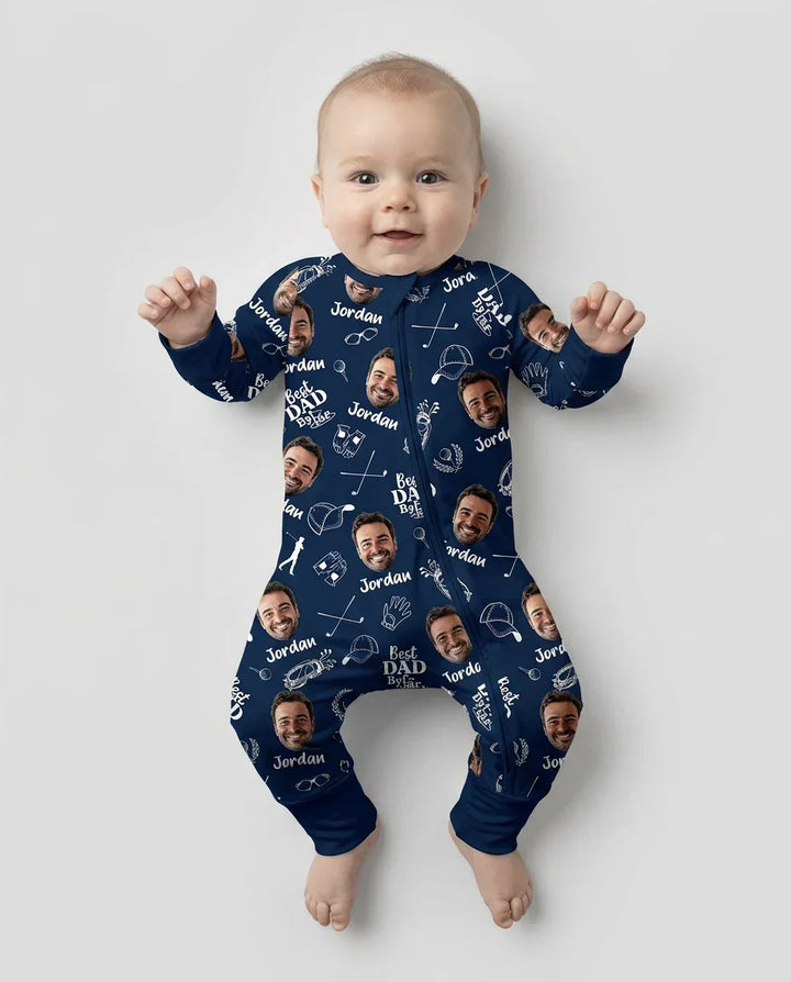 Custom Photo Best Dad By Par Bamboo Convertible Zippy