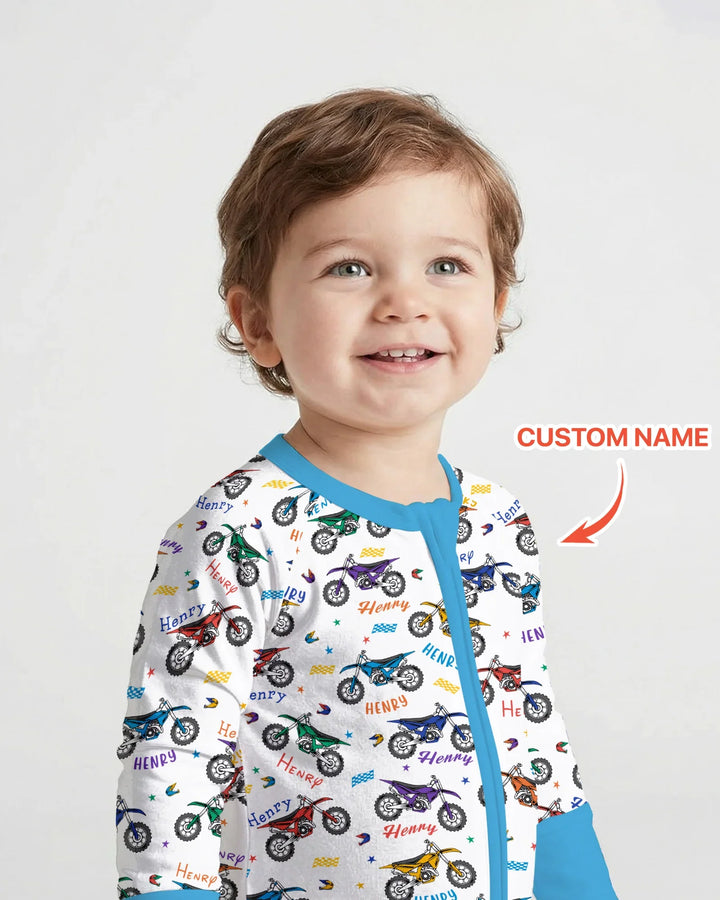 Dirt Track Dreamer Custom Name Daddy & Me Matching Bamboo Convertible Zippy