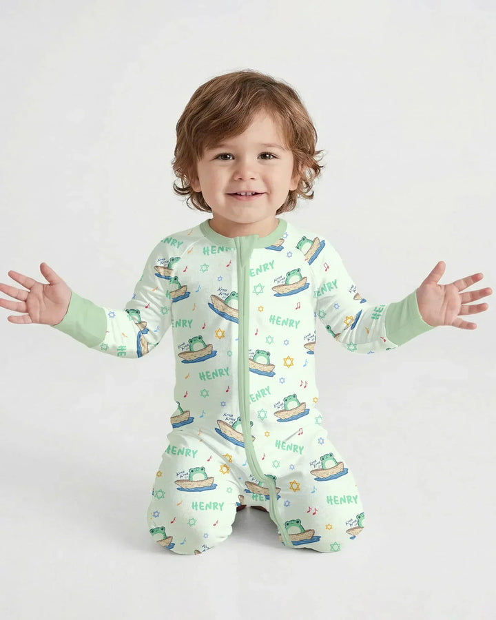 Frogs Here, Frogs There Passover Custom Name Bamboo Convertible Zippy