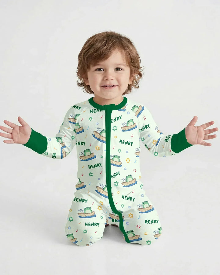 Frogs Here, Frogs There Passover Custom Name Bamboo Convertible Zippy