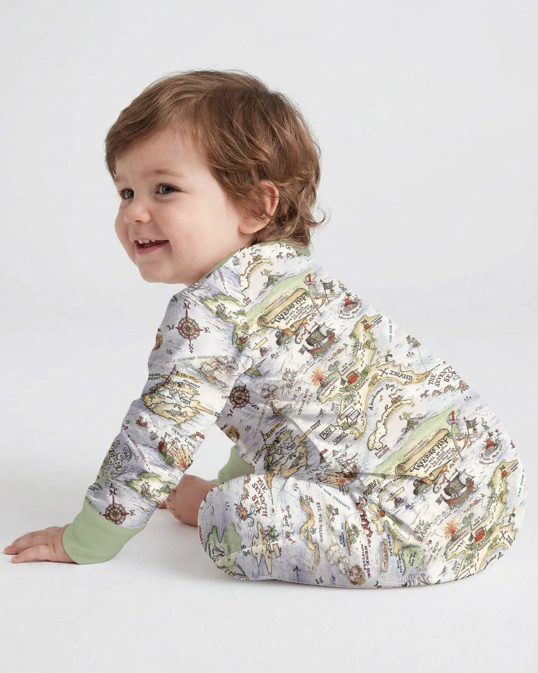 Pirate Treasure Map Daddy & Baby Matching Bamboo Convertible Zippy