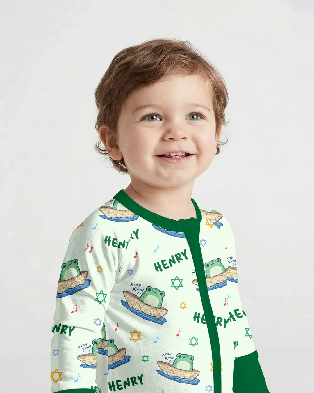 Frogs Here, Frogs There Passover Custom Name Bamboo Convertible Zippy