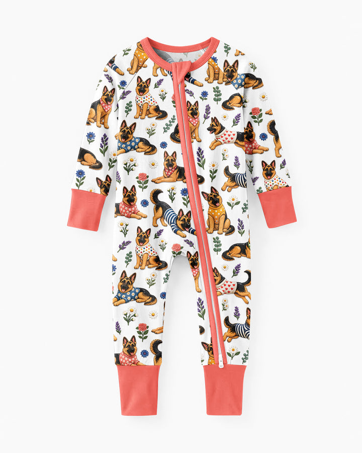 Floral German Shepherds Bamboo Convertible Zippy