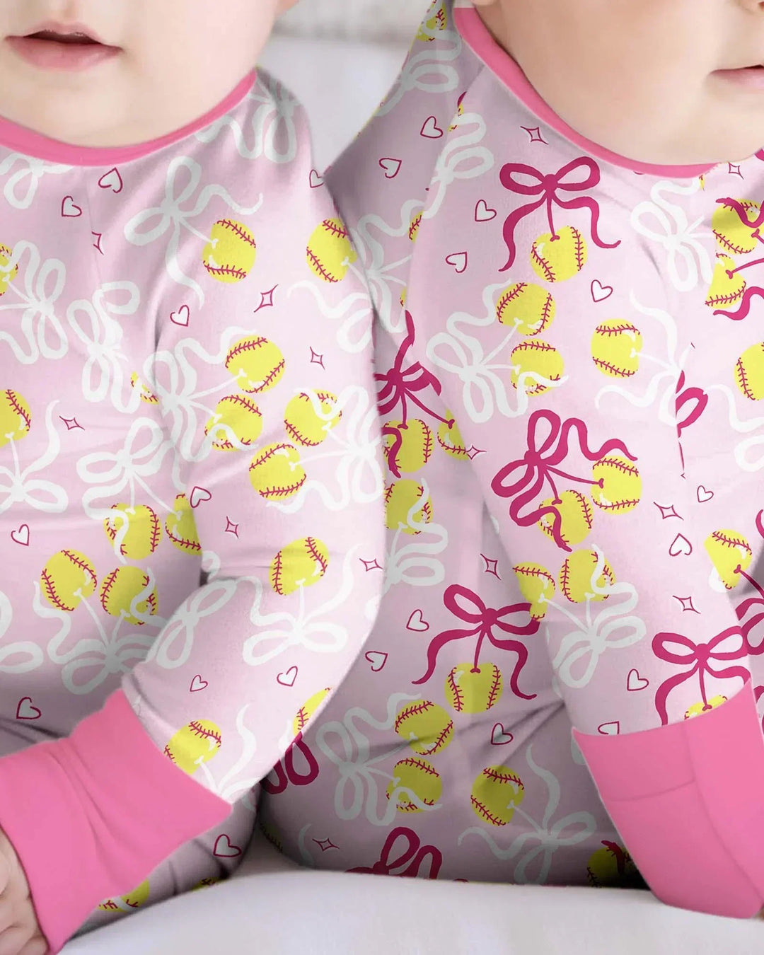 Softball Cherry Mom And Girl Matching Bamboo Convertible Zippy