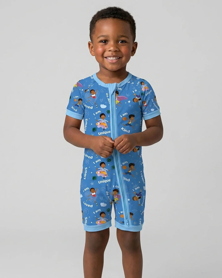 Black Boys I Am Smart Bamboo Shorty Zippy