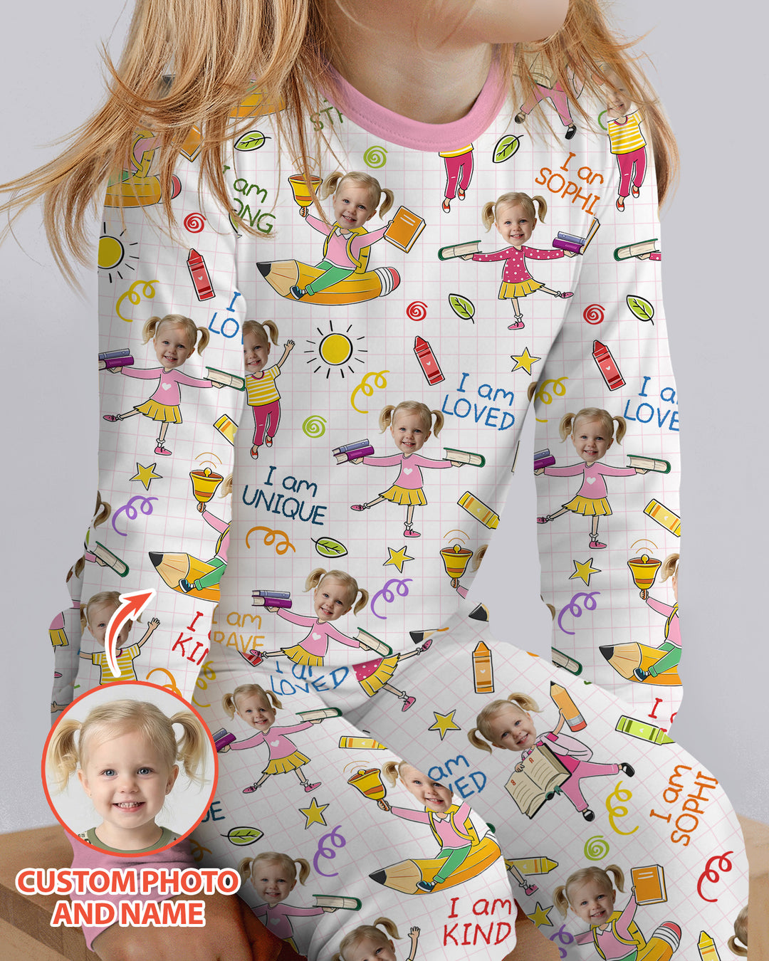 Zweiteiliges Langarm-Pyjama-Set mit Sommerfrüchten
