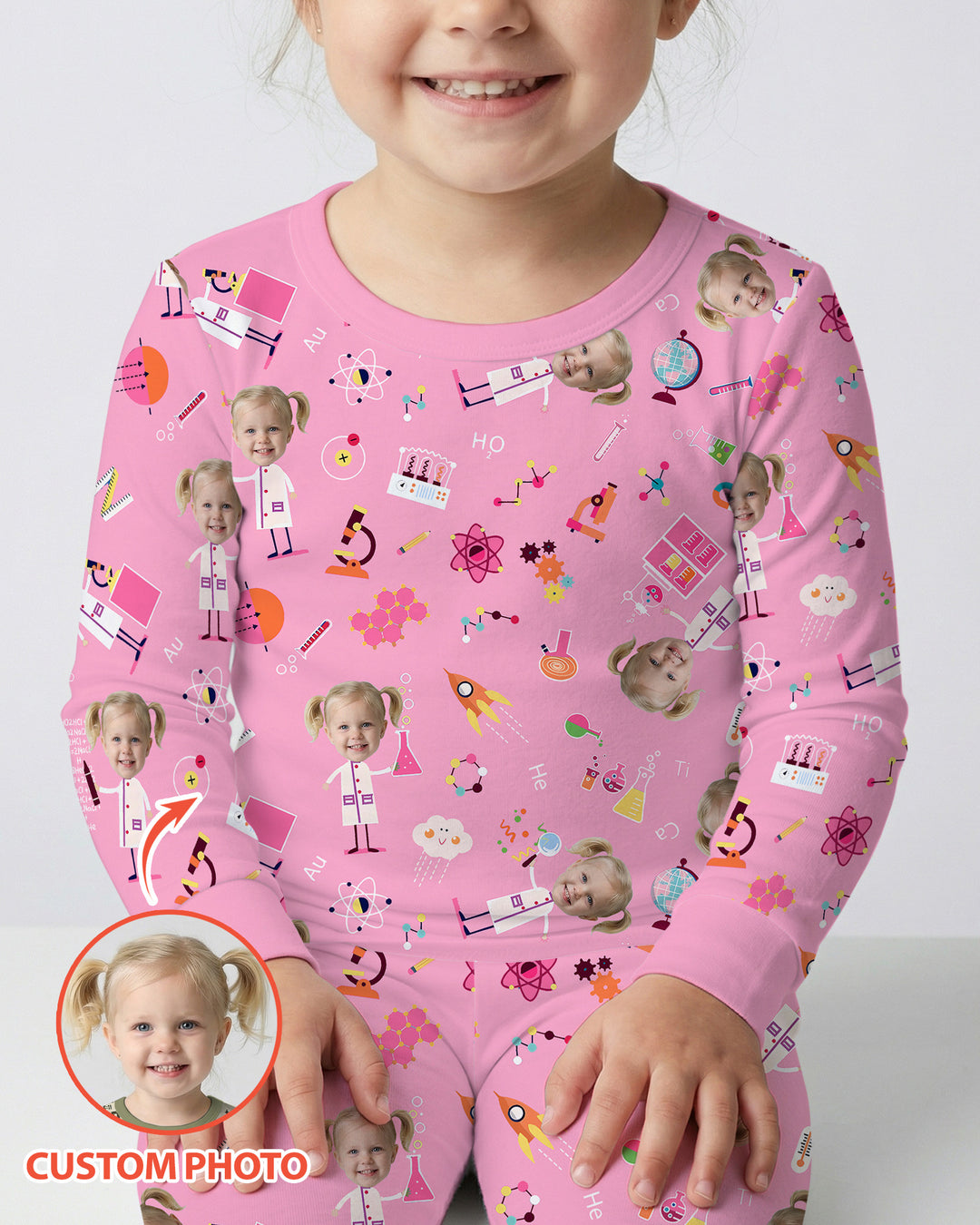Zweiteiliges Langarm-Pyjama-Set mit Sommerfrüchten
