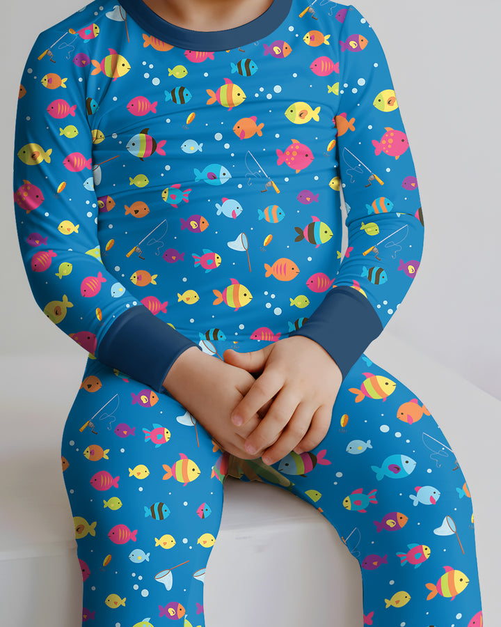 Zweiteiliges Langarm-Pyjama-Set mit Sommerfrüchten