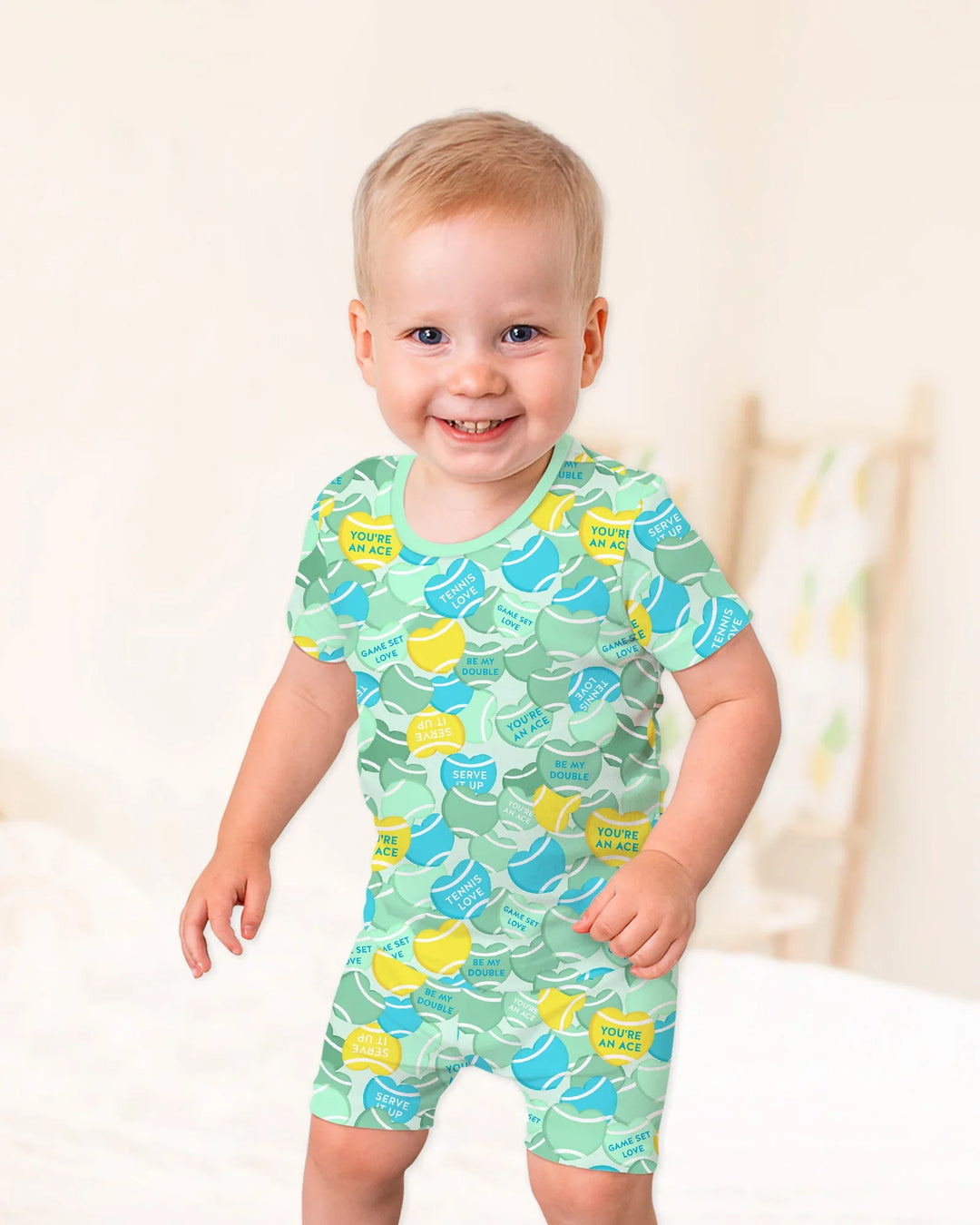 Schlafanzug-Set zweiteilig, kurze Ärmel, kurze Hose, Bambus