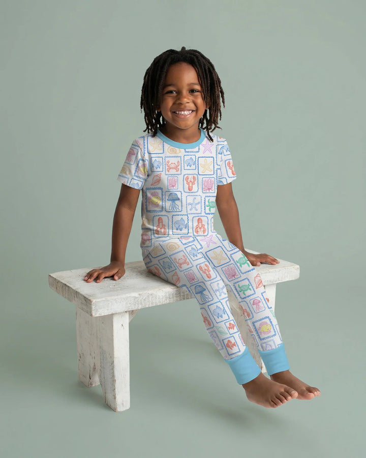 Zweiteiliges, kurzärmliges Pyjama-Set mit Marienkäfern