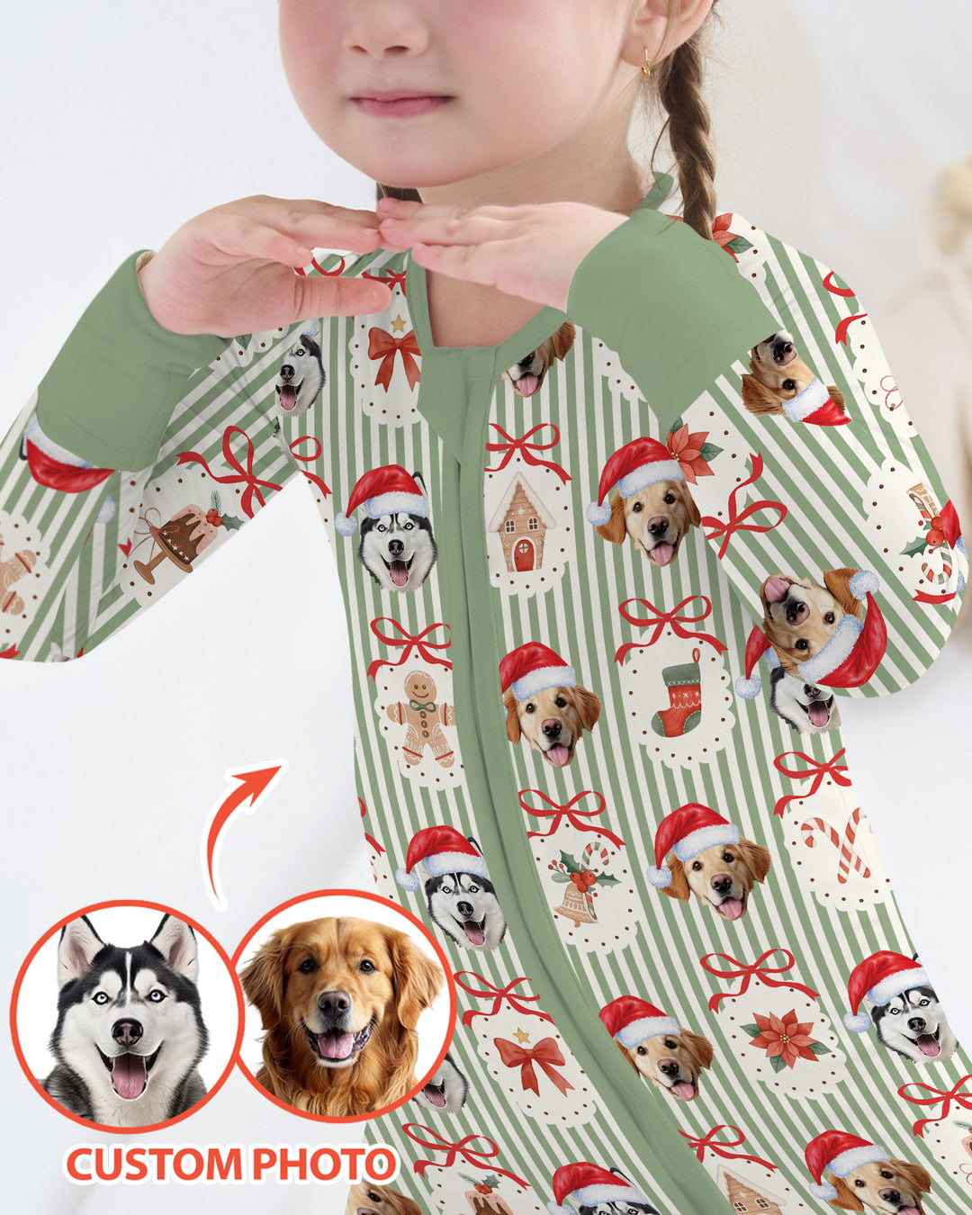 Christmas Paws Custom Photo Bamboo Convertible Zippy