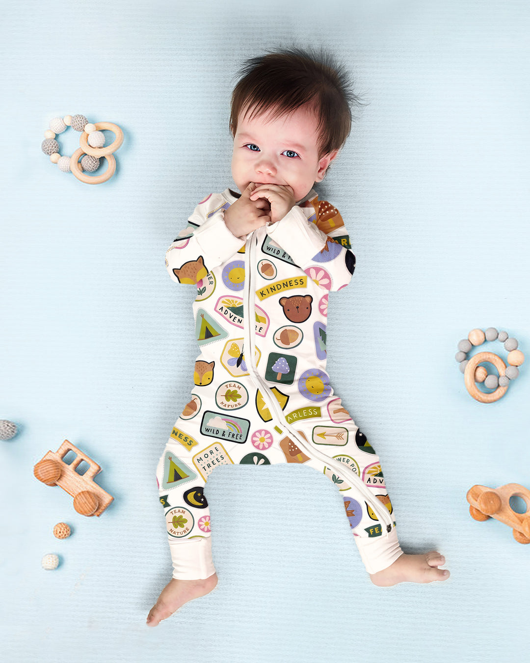 Gerippte Babykleidung mit individuellem Foto - Weich &amp; Skizzenhaft