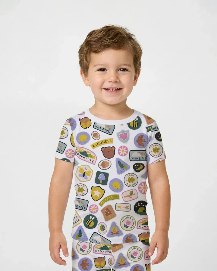 Zweiteiliges, kurzärmliges Pyjama-Set mit Marienkäfern