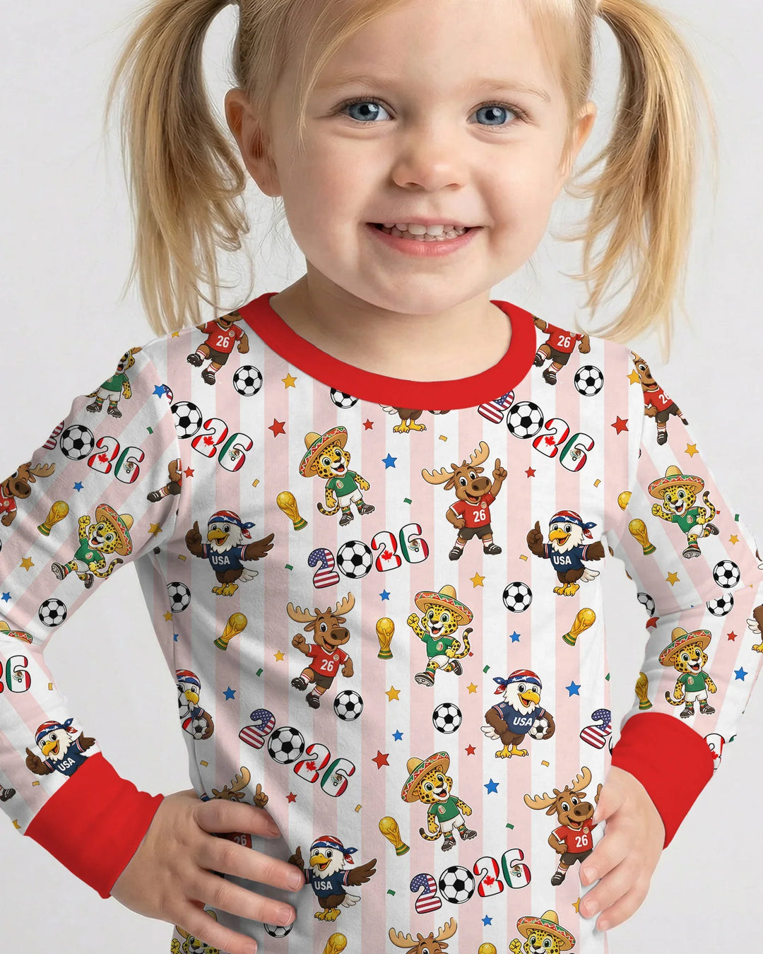 Zweiteiliges Langarm-Pyjama-Set mit Sommerfrüchten