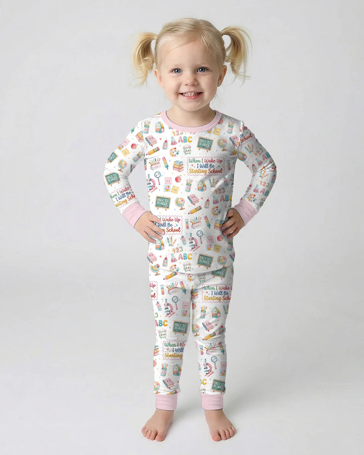 Zweiteiliges Langarm-Pyjama-Set mit Sommerfrüchten
