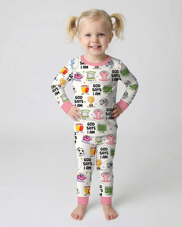 Zweiteiliges Langarm-Pyjama-Set mit Sommerfrüchten