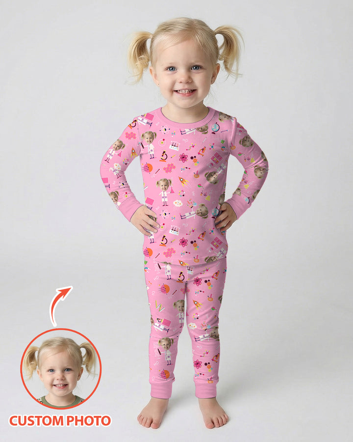 Zweiteiliges Langarm-Pyjama-Set mit Sommerfrüchten