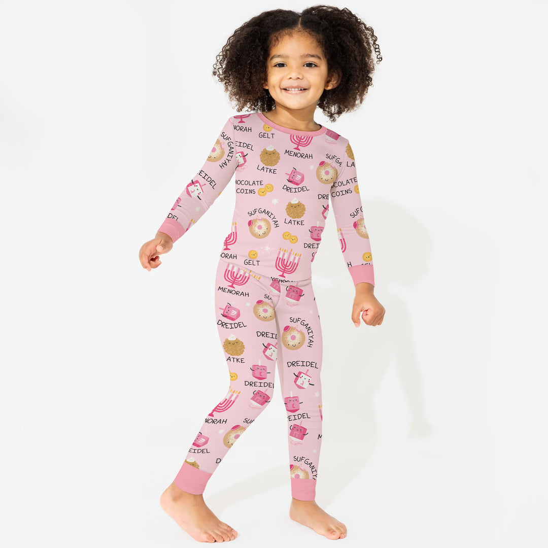 Zweiteiliges Langarm-Pyjama-Set mit Sommerfrüchten