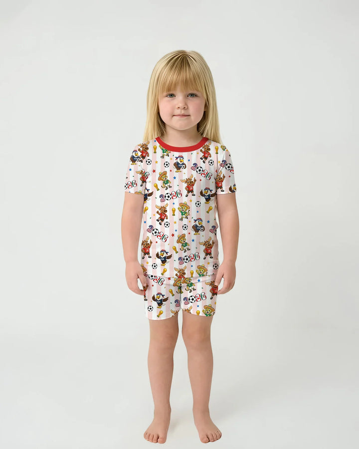Schlafanzug-Set zweiteilig, kurze Ärmel, kurze Hose, Bambus