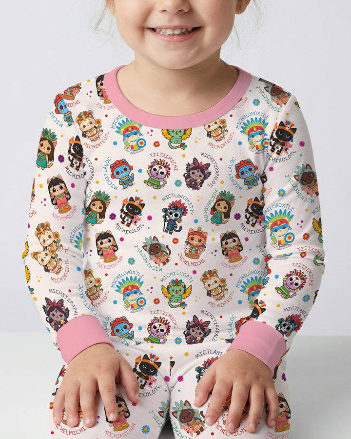 Michi Fiesta Azteca Bamboo Two Piece Long Sleeve Pajama Set