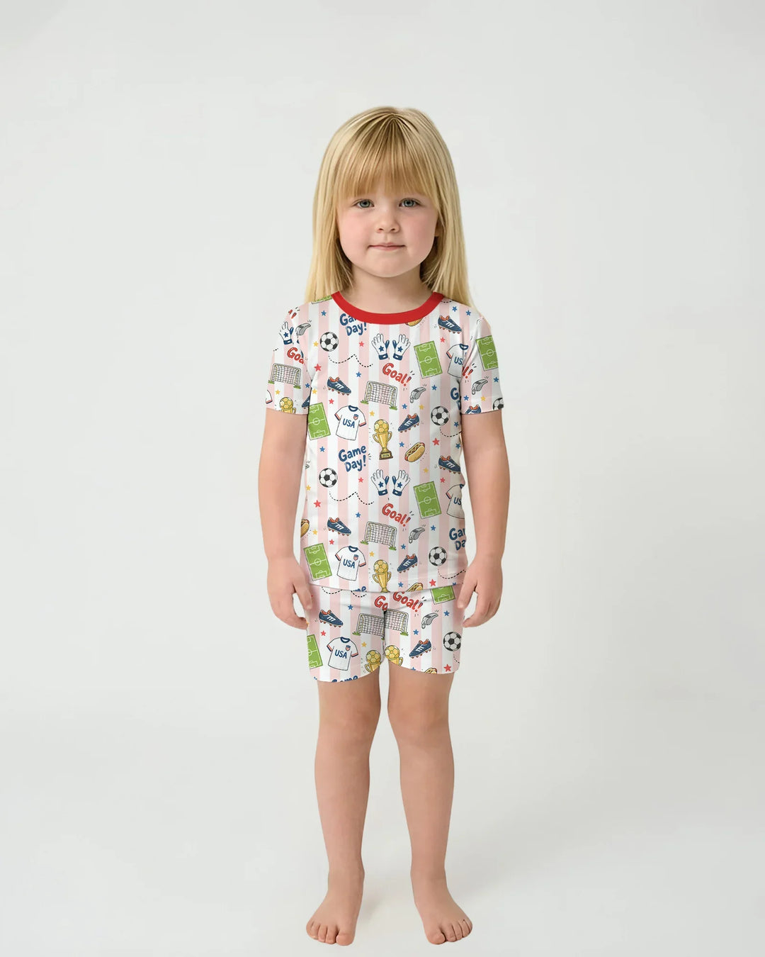 Schlafanzug-Set zweiteilig, kurze Ärmel, kurze Hose, Bambus