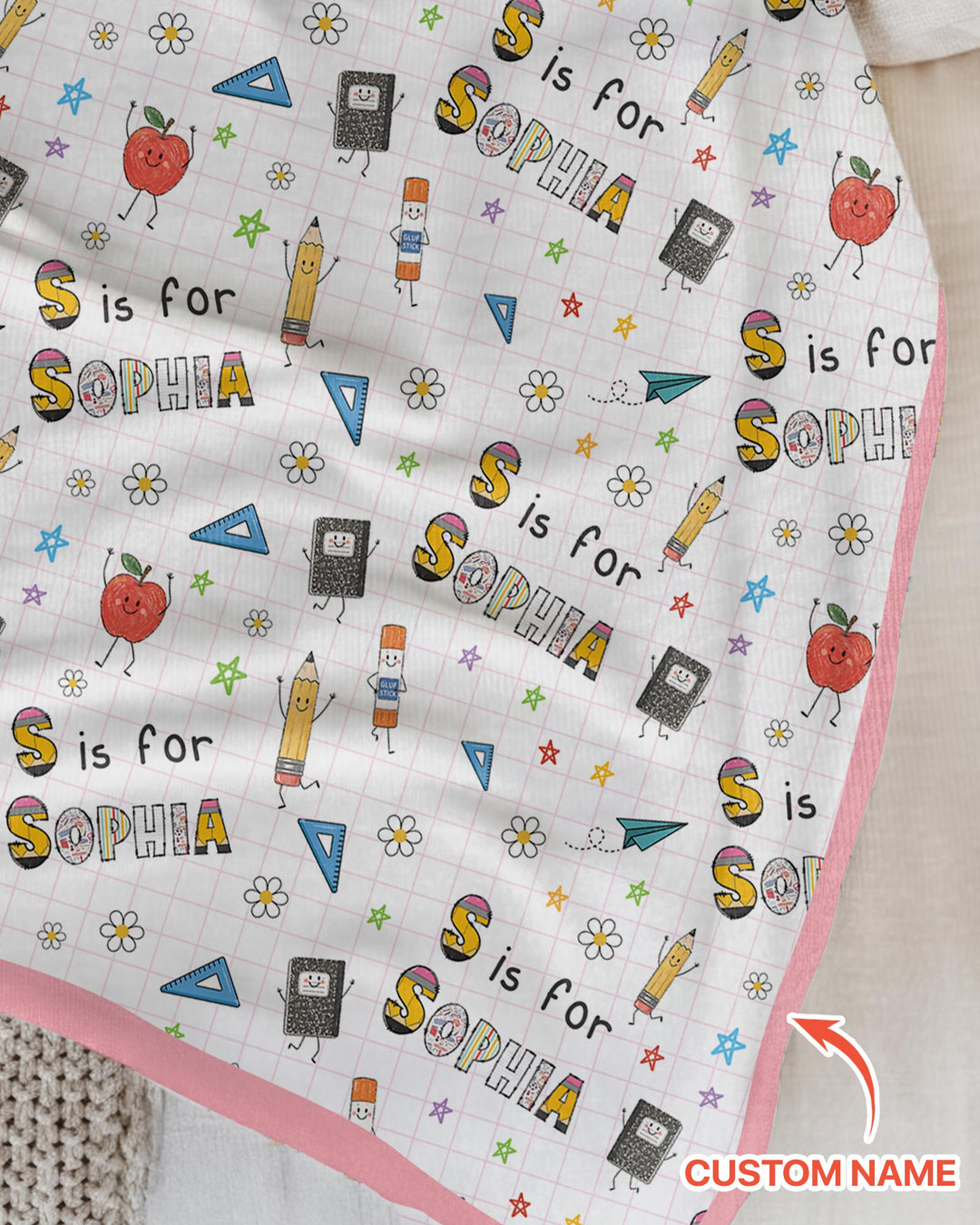 Personalized Back To School Bamboo Blanket