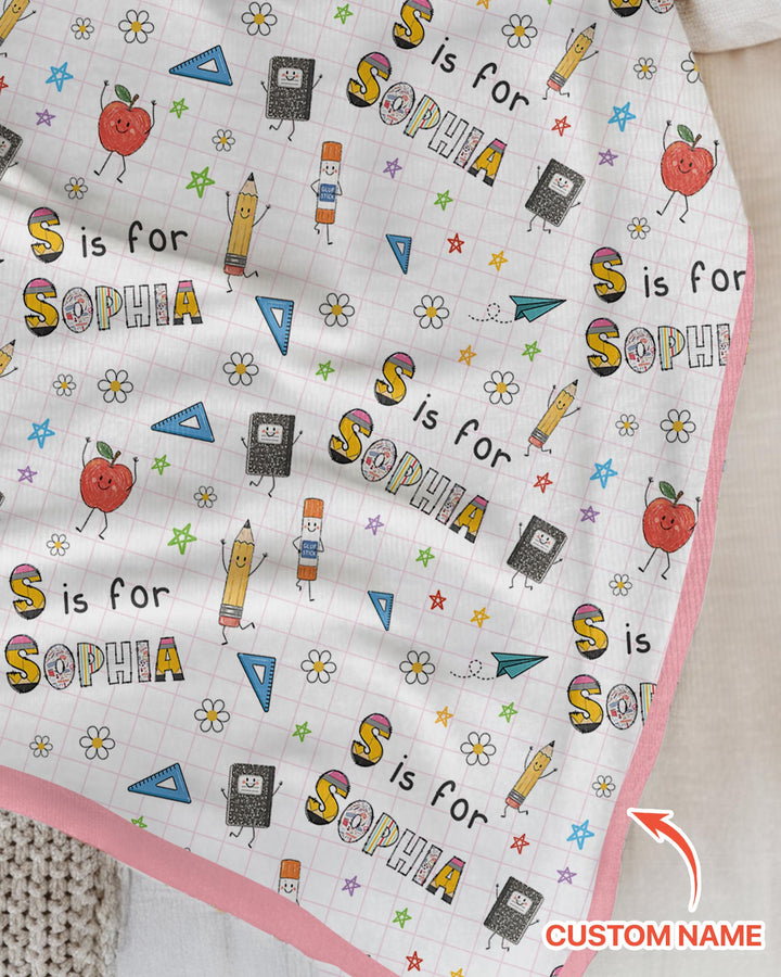 Personalized Back To School Bamboo Blanket
