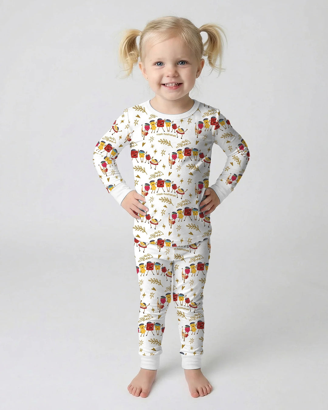 Zweiteiliges Langarm-Pyjama-Set mit Sommerfrüchten