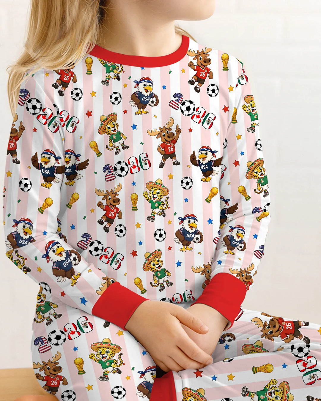 Zweiteiliges Langarm-Pyjama-Set mit Sommerfrüchten