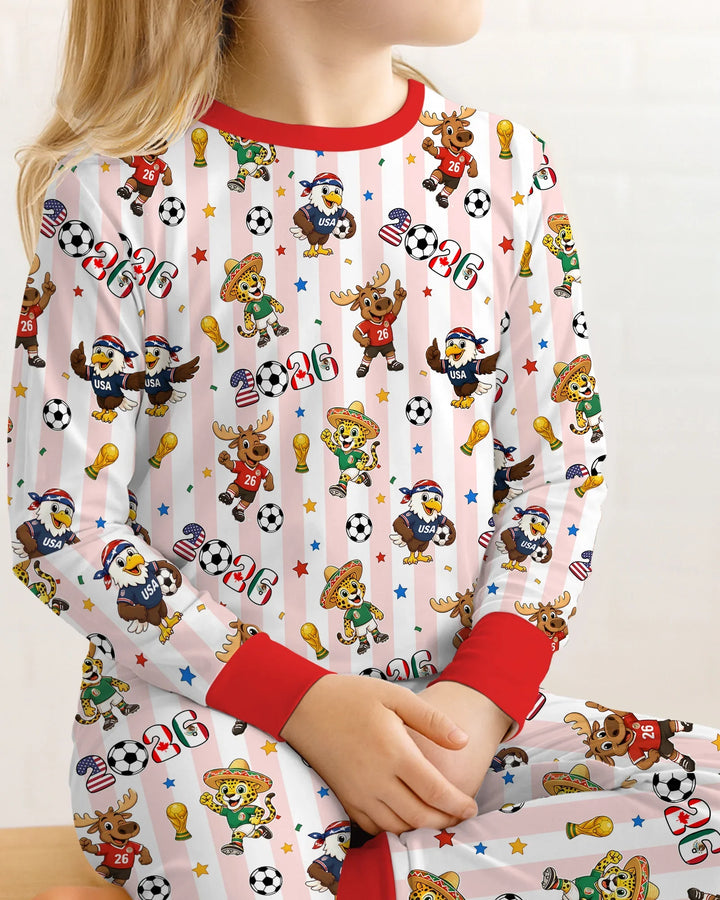 Zweiteiliges Langarm-Pyjama-Set mit Sommerfrüchten