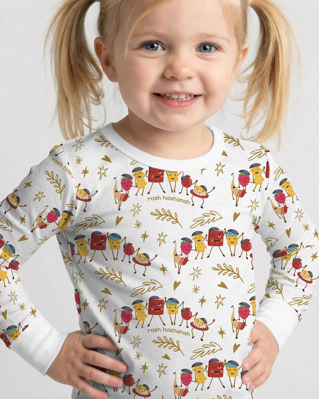 Zweiteiliges Langarm-Pyjama-Set mit Sommerfrüchten