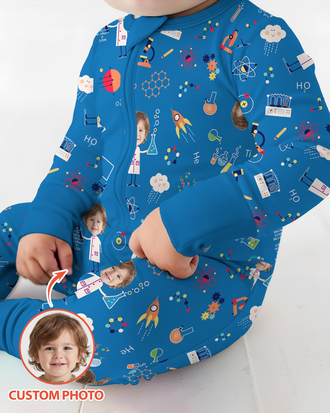 Gerippte Babykleidung mit individuellem Foto - Weich &amp; Skizzenhaft