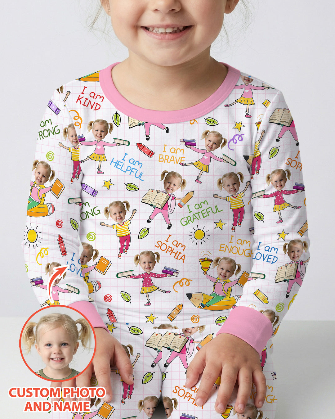 Zweiteiliges Langarm-Pyjama-Set mit Sommerfrüchten