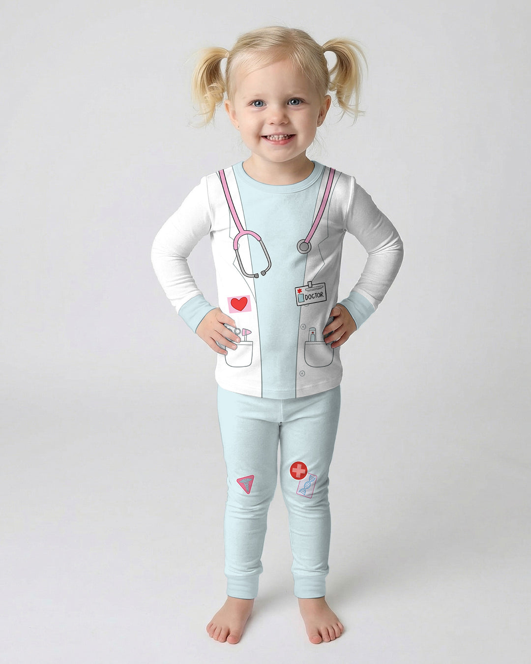 Zweiteiliges Langarm-Pyjama-Set mit Sommerfrüchten
