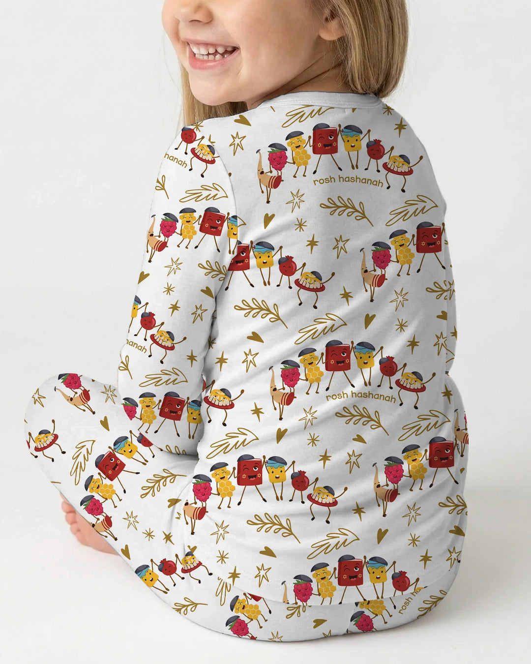 Zweiteiliges Langarm-Pyjama-Set mit Sommerfrüchten