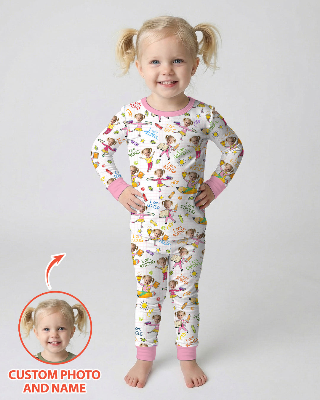 Zweiteiliges Langarm-Pyjama-Set mit Sommerfrüchten