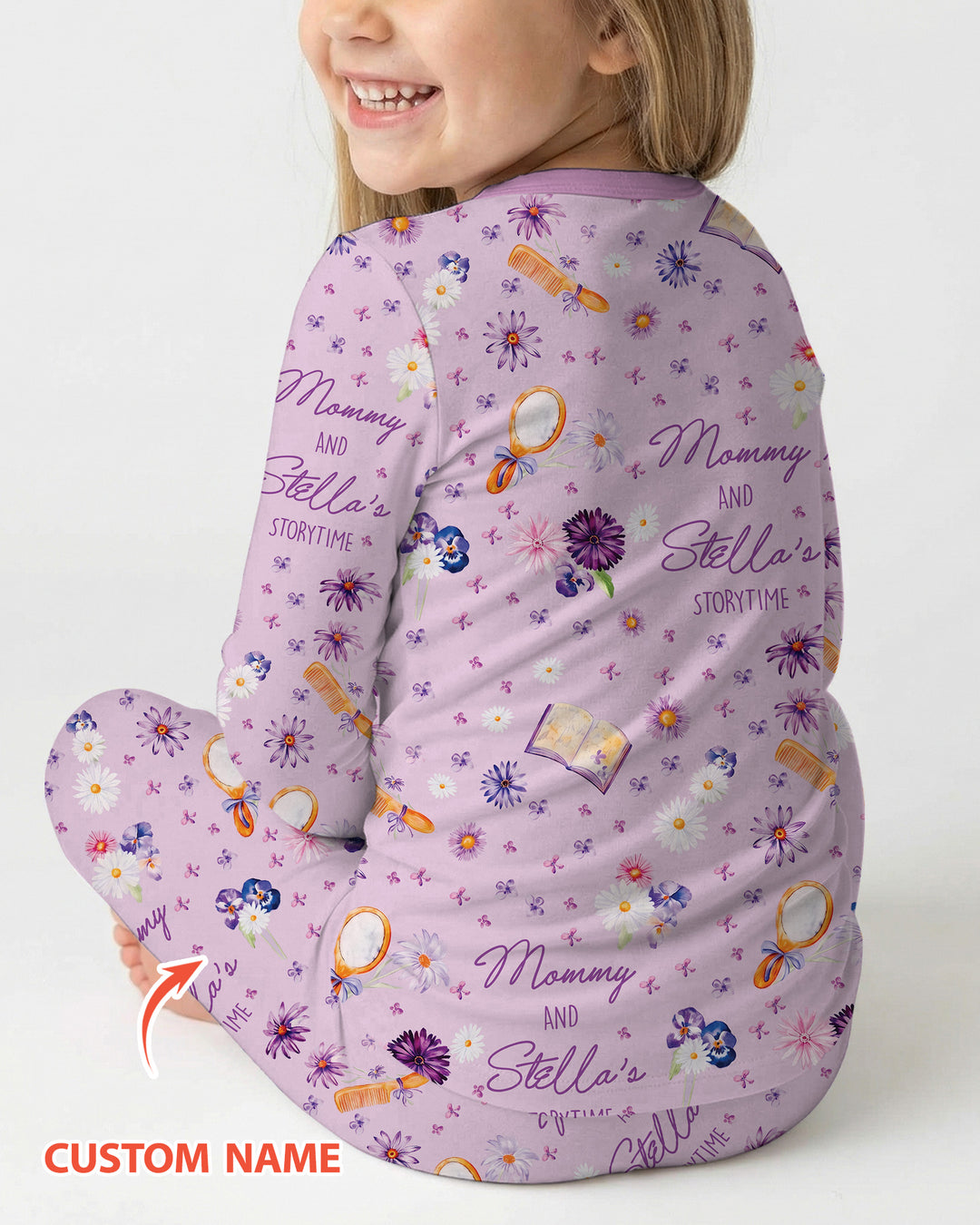 Mommy Daddy And Me Bedtime Story Family Matching Bamboo Two Piece Long Sleeve Pajama Set