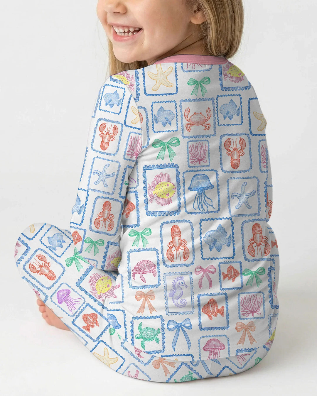 Zweiteiliges Langarm-Pyjama-Set mit Sommerfrüchten