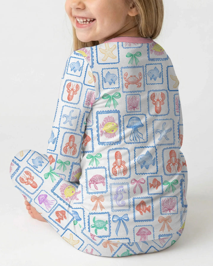 Zweiteiliges Langarm-Pyjama-Set mit Sommerfrüchten