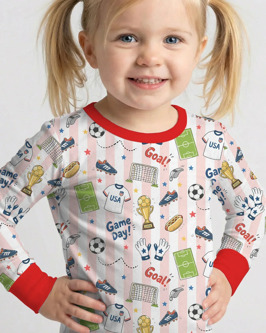 Zweiteiliges Langarm-Pyjama-Set mit Sommerfrüchten