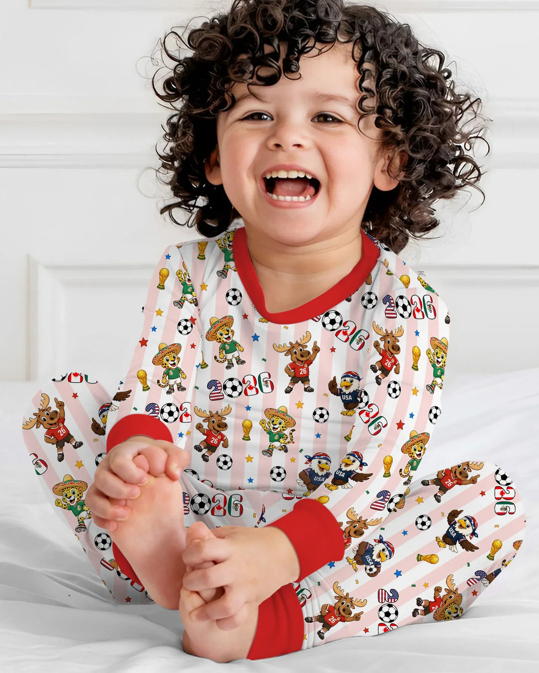 Zweiteiliges Langarm-Pyjama-Set mit Sommerfrüchten