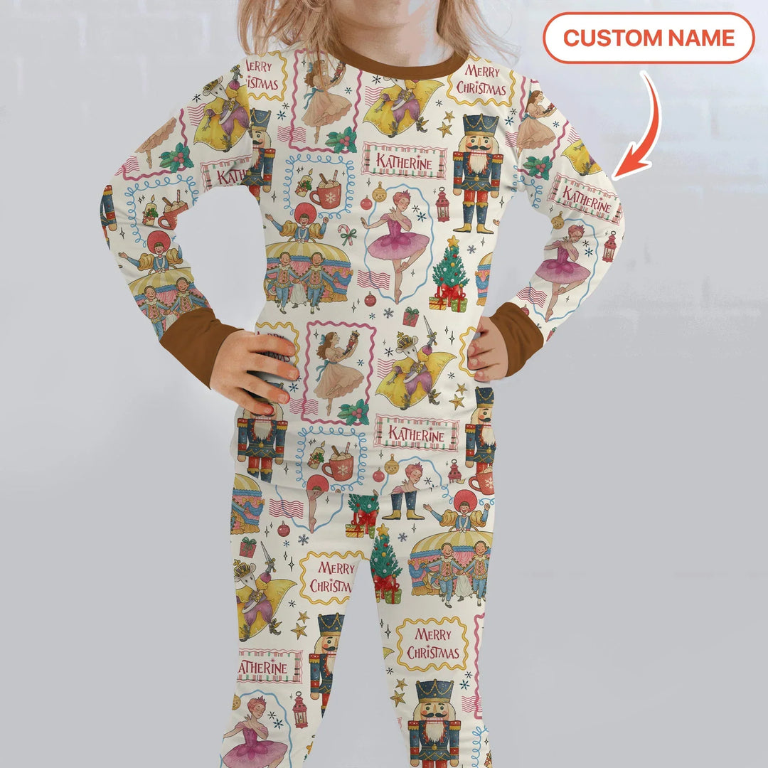 Zweiteiliges Langarm-Pyjama-Set mit Sommerfrüchten