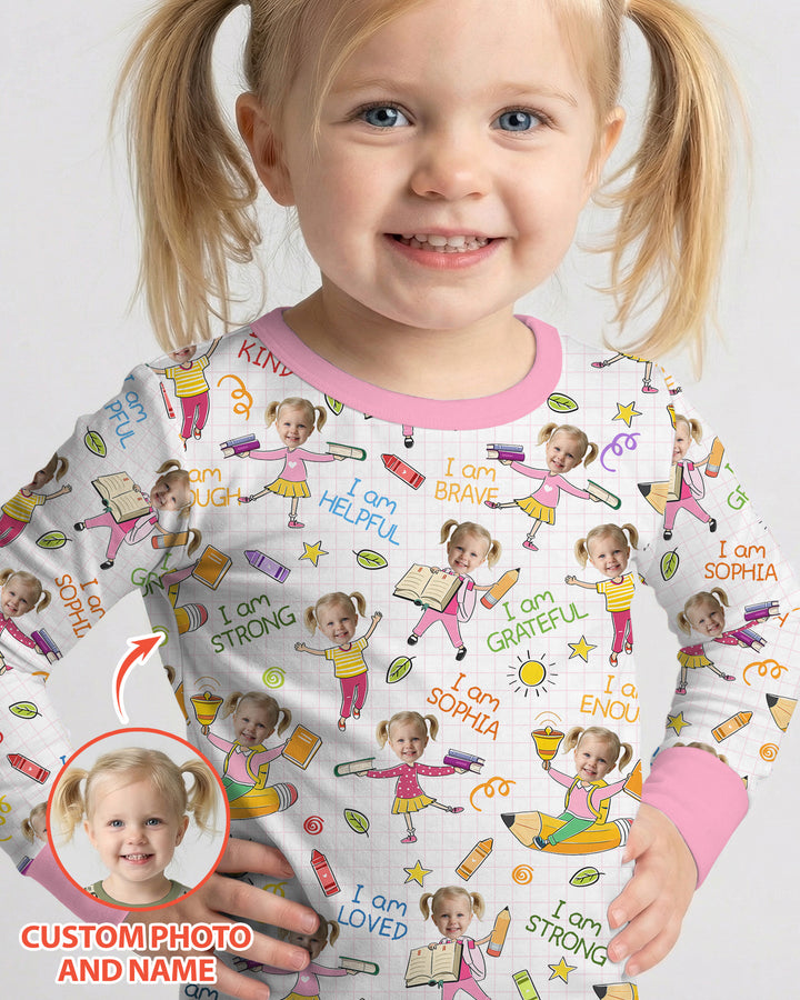 Zweiteiliges Langarm-Pyjama-Set mit Sommerfrüchten