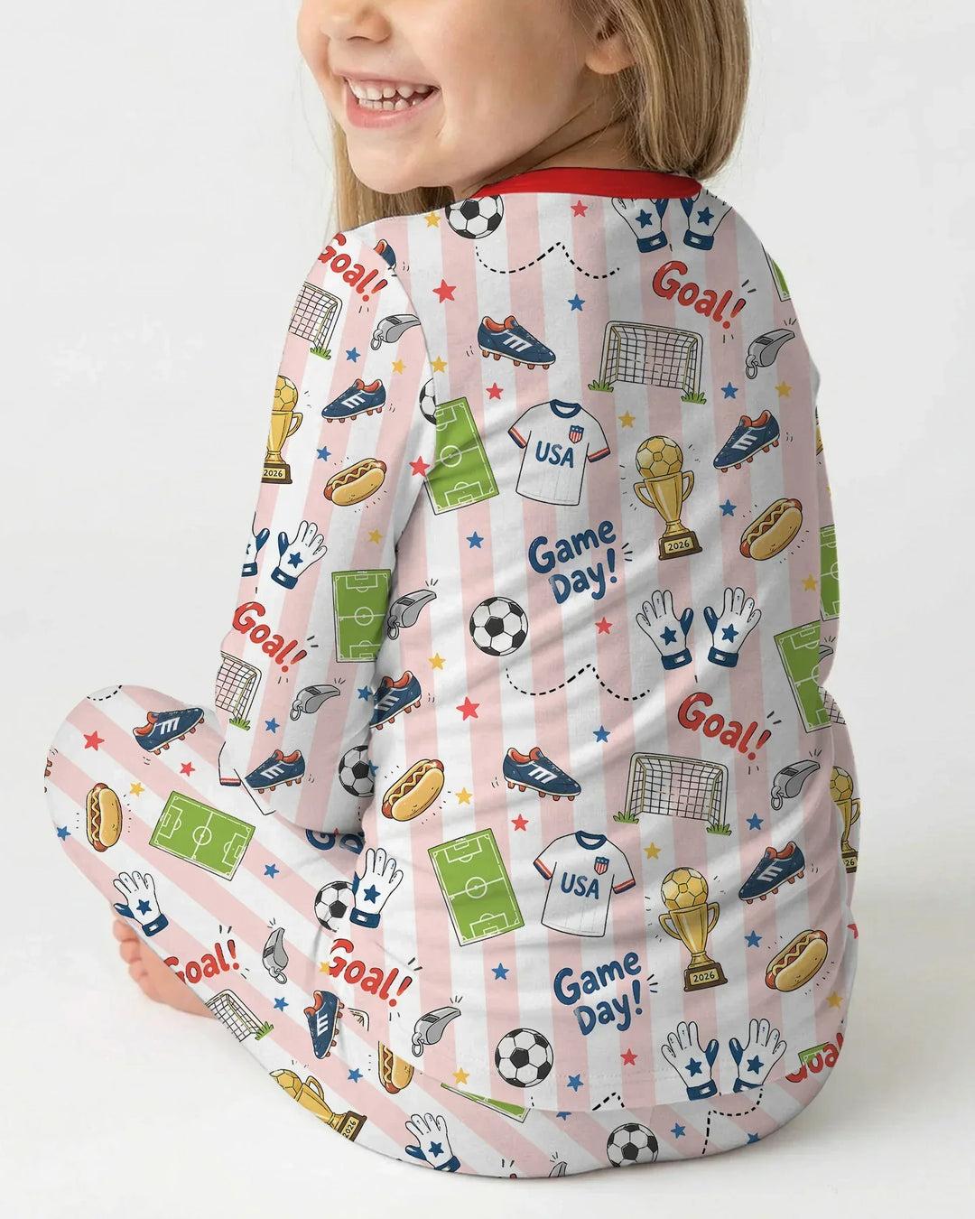 Zweiteiliges Langarm-Pyjama-Set mit Sommerfrüchten